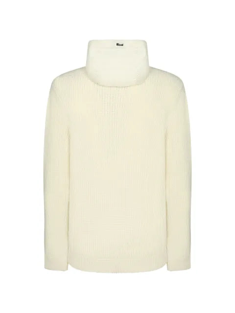 Herno ribbed-knit zip-up hoodie