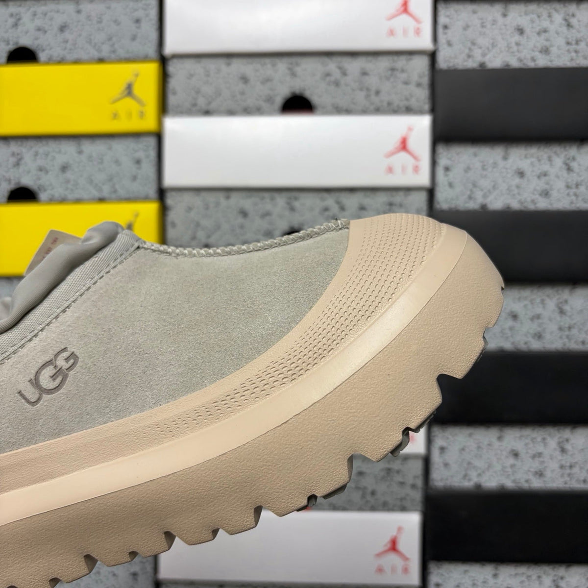 UGG Tasman X Platform Slip-On – Suede Clog with Shearling Lining, Paracord Toggle & Tonal Chunky Platform Sole in Sand