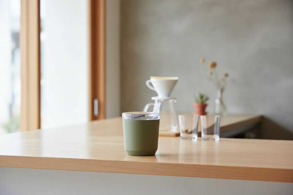 Kinto To Go Tumbler With Plug 240ml: Khaki