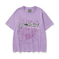 Sp5der "sp5der!" Spider Web & Star Graphic Light Purple Short Sleeve T-Shirt