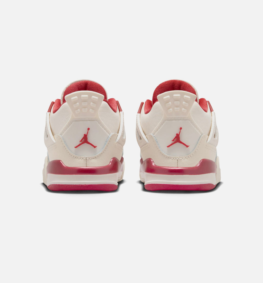 Air Jordan 4 Retro Valentine's Day Baby & Toddler Sneakers - Pale Ivory / Sierra Red / Tough Red