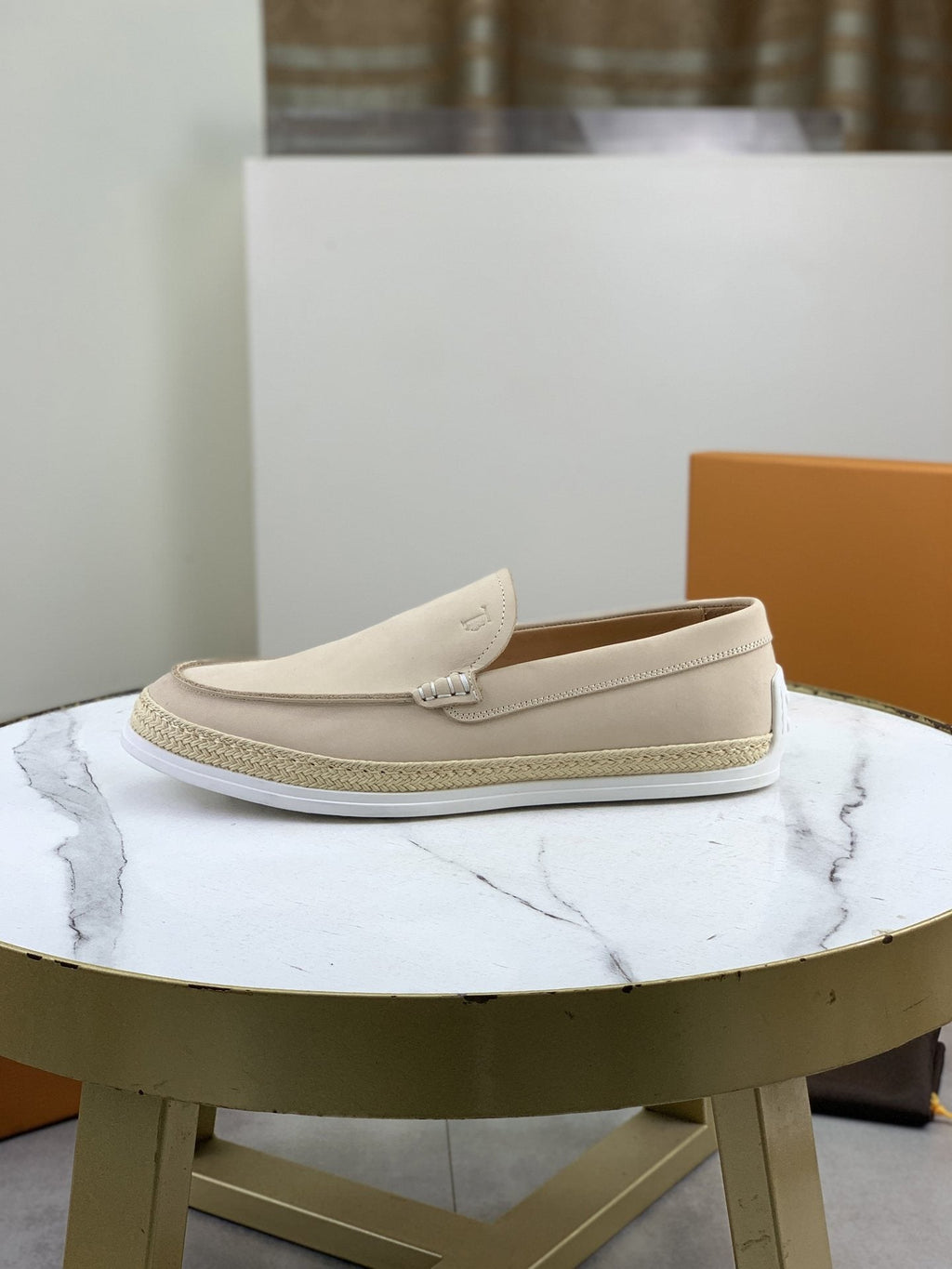 TOD'S Men's Raffia-Trim Driving Loafers